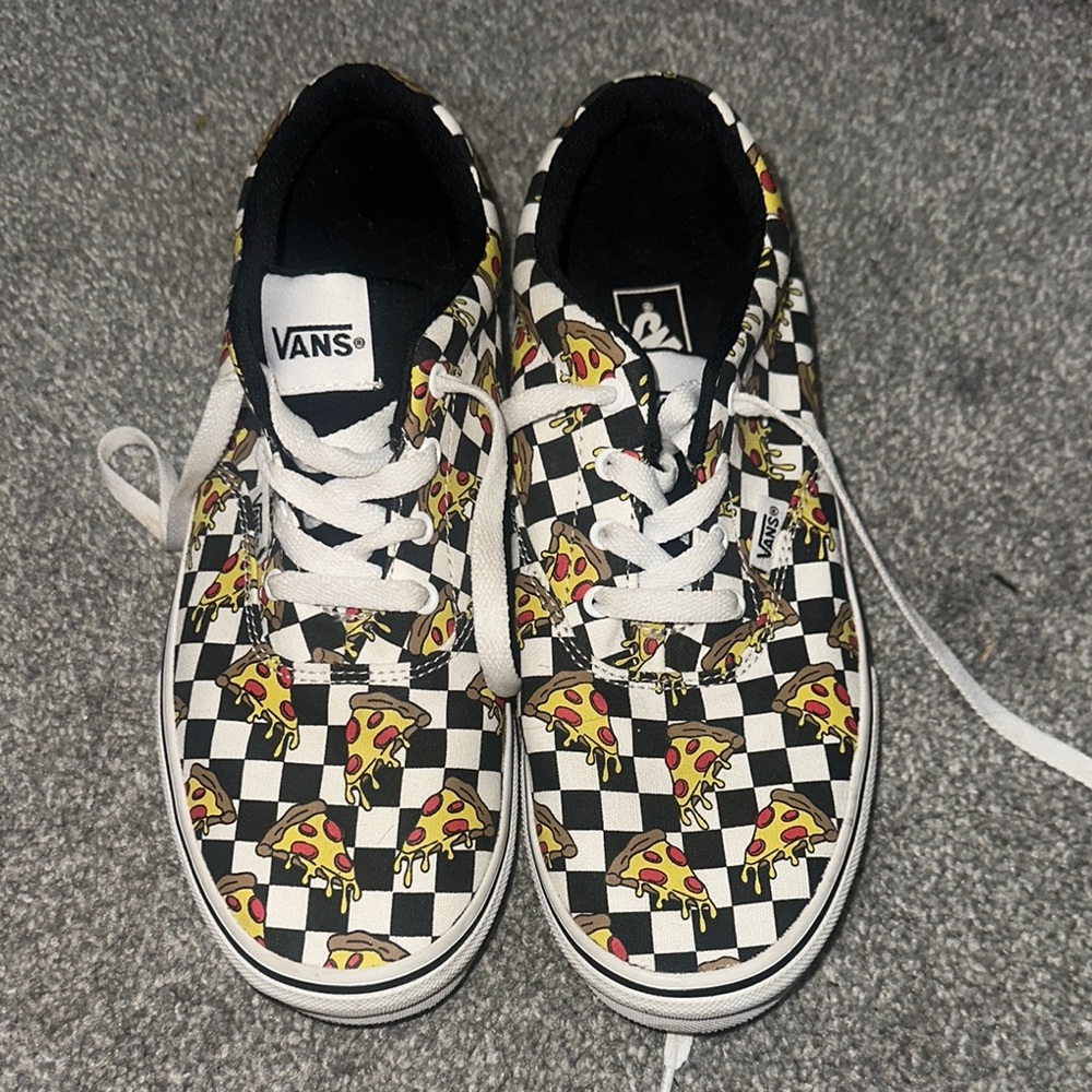 Vans Kids Pizza Print Sneakers - Black and White